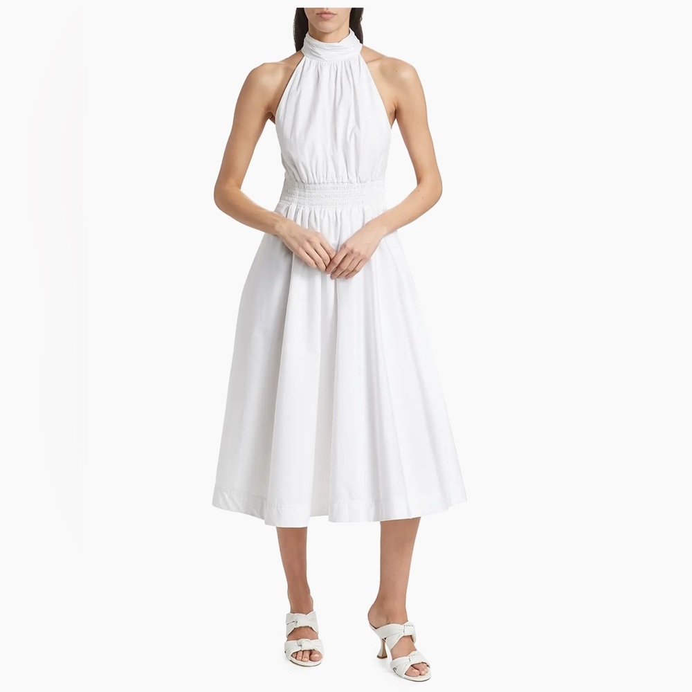 Veronica Beard Crisp White A-Line Skirt